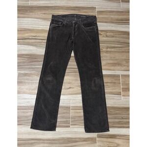 7 For All Mankind Standard Corduroy Pants Mens 34 Charcoal Grey Straight Leg